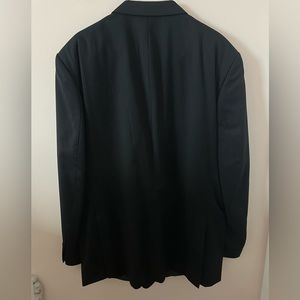 Black pinstripped sports coat by Claiborne size 48R and pants size 40/30